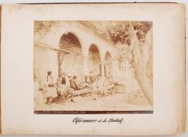 cca 1880 Garrigues: Tunis, fotóalbum 48 db XIX. századi beragasztott 18x24 cm-es fényképpel, laponké...