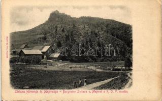 Lietava, Zsolnalitva; várrom és majorság / castle ruins, grange (EK)