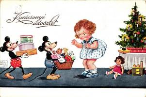 Mickey Mouse Christmas greeting card W.S.S.B. 8972. s: John Wills