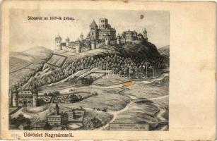 Nagysáros, vár 1617-ben, Divald Károly fia  / castle anno (EK)