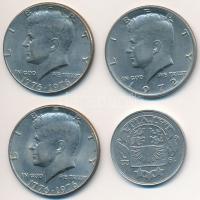Vegyes: Amerikai Egyesült Államok 1972. 1/2$ Cu-Ni "Kennedy" + 1976. 1/2$ Cu-Ni "Kenn...