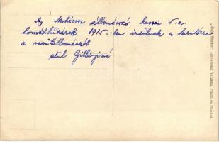 1915 Mohács, Vasútállomás, a kassai 5. sz. honvédhuszárok indulnak a harctérre; Klein Sándor photo