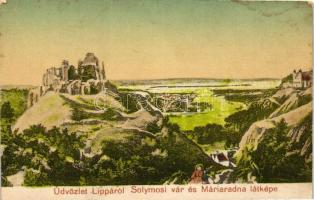 Lippa, Lipova; Solymosi vár, Máriaradna / castle (cut)