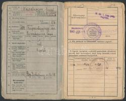 1940 Nagykáta, Zsidó férfi részére kiállított igazolványi lap, benne leszerelési jeggyel /

1940 Cer...