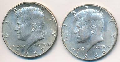 Amerikai Egyesült Államok 1966-1967. 1/2$ Ag "Kennedy" (2x) T:2,2-
USA 1966-1967. 1/2 Doll...