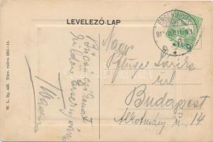 Érsekújvár, Kossuth tér, Stern Miksa kereskedése / grammar school, shops