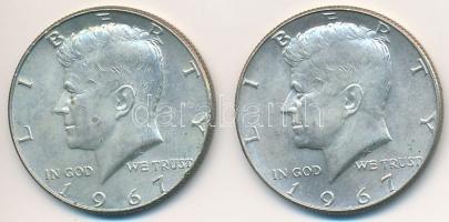 Amerikai Egyesült Államok 1967. 1/2$ Ag "Kennedy" (2x) T:2
USA 1967. 1/2 Dollar Ag "K...