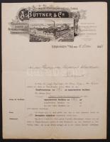 1894 A. Büttner & Co. Rheinische Röhrendampfkessel-Fabrik kitöltött, díszes fejléces számlája