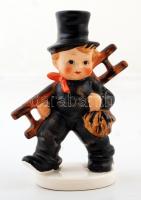 Hummel Goebel kéményseprő fiúcska, jelzett, kézzel festett, hibátlan, formaszám:1074012, m:13cm/Hummel Goebel Chimney Sweep boy, signed, hand-painted, perfect, form number: 1074012 m: 13cm