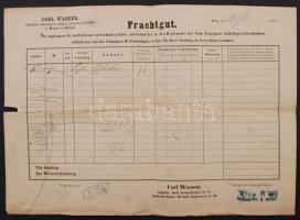 1870 5 kr okmánybélyeg Carl Wasser Spediteur und Kaufmann német nyelvű számláján
