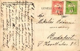 Balatoni fürdők, a Balatoni Szövetség turisztikai reklámlapja 'Bárányfelhő' / Hungarian to...