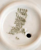 Zsolnay Összebújó szarvaspár, kézzel festett, jelzett, hibátlan, h:14cm