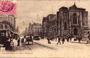 Melbourne, Swanston street, St. paul's, tram (fl)