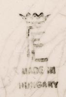 Fischer Emil magyar szecessziós porcelán kaspó, kézzel festett jelzett, 8cm-es hajszál repedéssel, m...