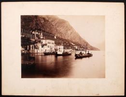 cca 1880 Omlásveszély a Genfi-tó partján, 17,5x23,5 cm, karton 26x35 cm / cca 1880 Lake Geneva, photo: 17,5x23,5 cm