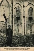 1923 Japan, The Great Kanto earthquake; church ruins and priest