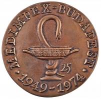 1974. "25. Medimpex-Budapest 1949-1974 / Panacea" Br emlékérem eredeti, nem lezárható tokb...