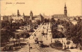 Dresden, Albertplatz / square, tram