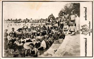 1942 Hajdúszoboszló, Gyógyfürdő, fürdőzők csoportképe / Czeglédy photo