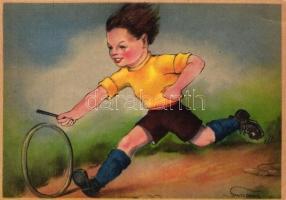 6 db RÉGI gyermek motívumú képeslap, pinx. Wildens  / 6 old motive cards, children