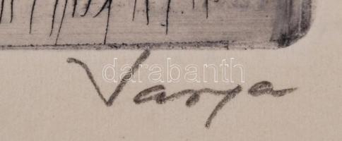 Varga Nándor Lajos (1895-1978): Seregszemle a Vérmezőn 1919. Rézkarc, papír, jelzett, 19×28 cm