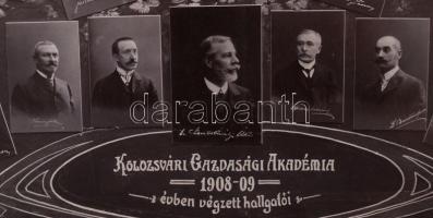 1909 Kolozsvári Gazdasági Akadémia végzett hallgatói, tablókép 42 nevesített portréval, a Dunky fivé...