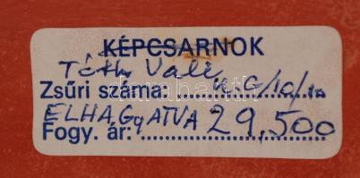 Tóth Valéria (1943-): Elhagyatva. Terrakotta, jelzett, hibátlan, m:24 cm, h:21 cm