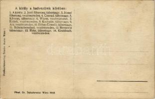 1918 IV. Károly hadvezérek körében; Jenő és József főherceg, Conrad és Kövess tábornagy, Wurm, Krite...