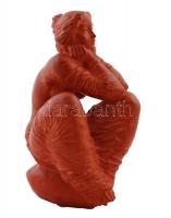 Tóth Valéria (1943-): Merengő. Terrakotta, jelzett, hibátlan, m:26 cm, h:14 cm