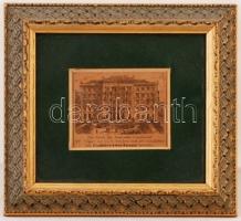 Aranyozott, díszes keret, üvegezett, fa, belső méret:11x13cm