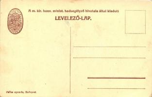 Egy osztrák-magyar 30 és feles mozsár tüzelés előtt; kiadja a Hadsegélyező Hivatal /  K.u.k. cannon ...