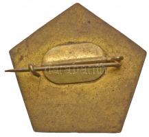 1972. "HFSZ - Kommunista Műszak - 100 éves Budapestért" zománcozott fém jelvény (30x32mm) ...