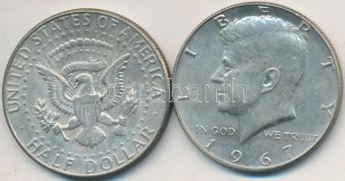 Amerikai Egyesült Államok 1966-1967. 1/2$ Ag "Kennedy" (2x) T:2,2-
USA 1966-1967. 1/2 Doll...