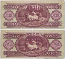 1949. 100Ft "MINTA" perforációval (2x) sorszámkövetőek T:II-,III
Hungary 1949. 100 Forint ...