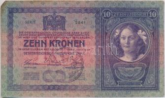 1904. 10K "Citta Di Fiume" felülbélyegzéssel T:III,III- sarokhiány
Adamo K10B