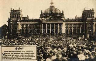 1914 Berlin, Tiergarten, Bismarckdenkmal, Gebet / statue, prayer, religious fest