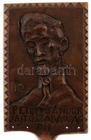 Kő Pál(1941-): Petőfi Sándor Sajtószabadság-díj. Bronz plakett talapzaton, jelzett, m: 26 cm, plaket...