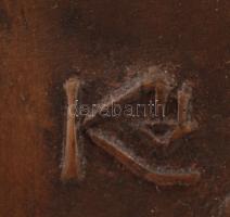 Kő Pál(1941-): Petőfi Sándor Sajtószabadság-díj. Bronz plakett talapzaton, jelzett, m: 26 cm, plaket...