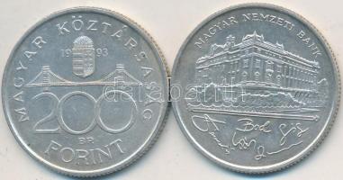 1993. 200Ft Ag "MNB" (2x) T:2,2-