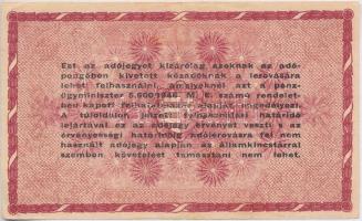 1946. 1.000.000AP az előlap átnyomódásával keletkezett hátlapi tévnyomattal T:III