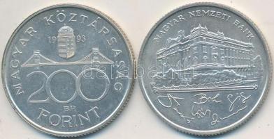 1993. 200Ft Ag "MNB" (2x) T:2,2-