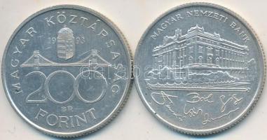 1993. 200Ft Ag "MNB" (2x) T:2,2-
