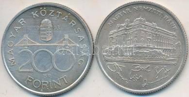 1993. 200Ft Ag "MNB" (2x) T:2,2-