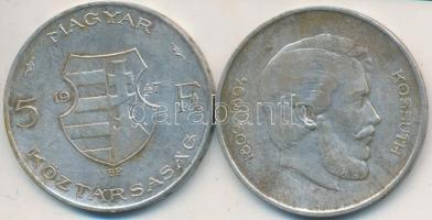 1947. 5Ft Ag "Kossuth" (2x) T:2-,3