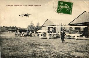 Sissonne, Champ d'Aviation / Military Airfield, aircrafts, automobile (EK)