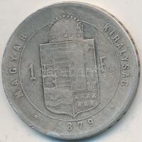 1879KB 1Ft Ag "Ferenc József / Középcímer" T:3 patina
