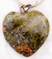 Mohaachát szív függő ezüstszínű láncon /
Necklace with mocha pendant