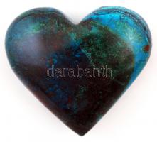 Krizokolla csiszolt féldrágakő szív, 6x5 cm