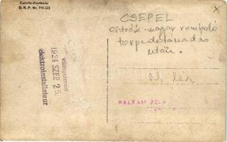 'Csepel' osztrák-magyar romboló torpedótámadás után / Austrian-Hungarian destroyer after t...