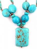 Dekoratív türkiz nyakék, h: 52 cm /
torquoise necklace